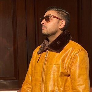 AMJ Lloyd Luxury Orange-Patina Premium Original Leather Jacket for Men